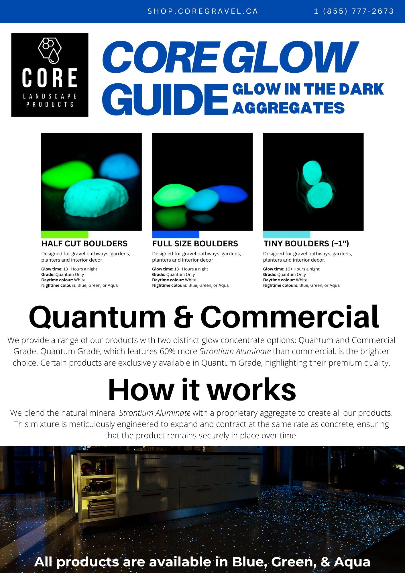 16-25mm Quantum Grade Aggregate - Aqua 1lb (~125 Rocks)