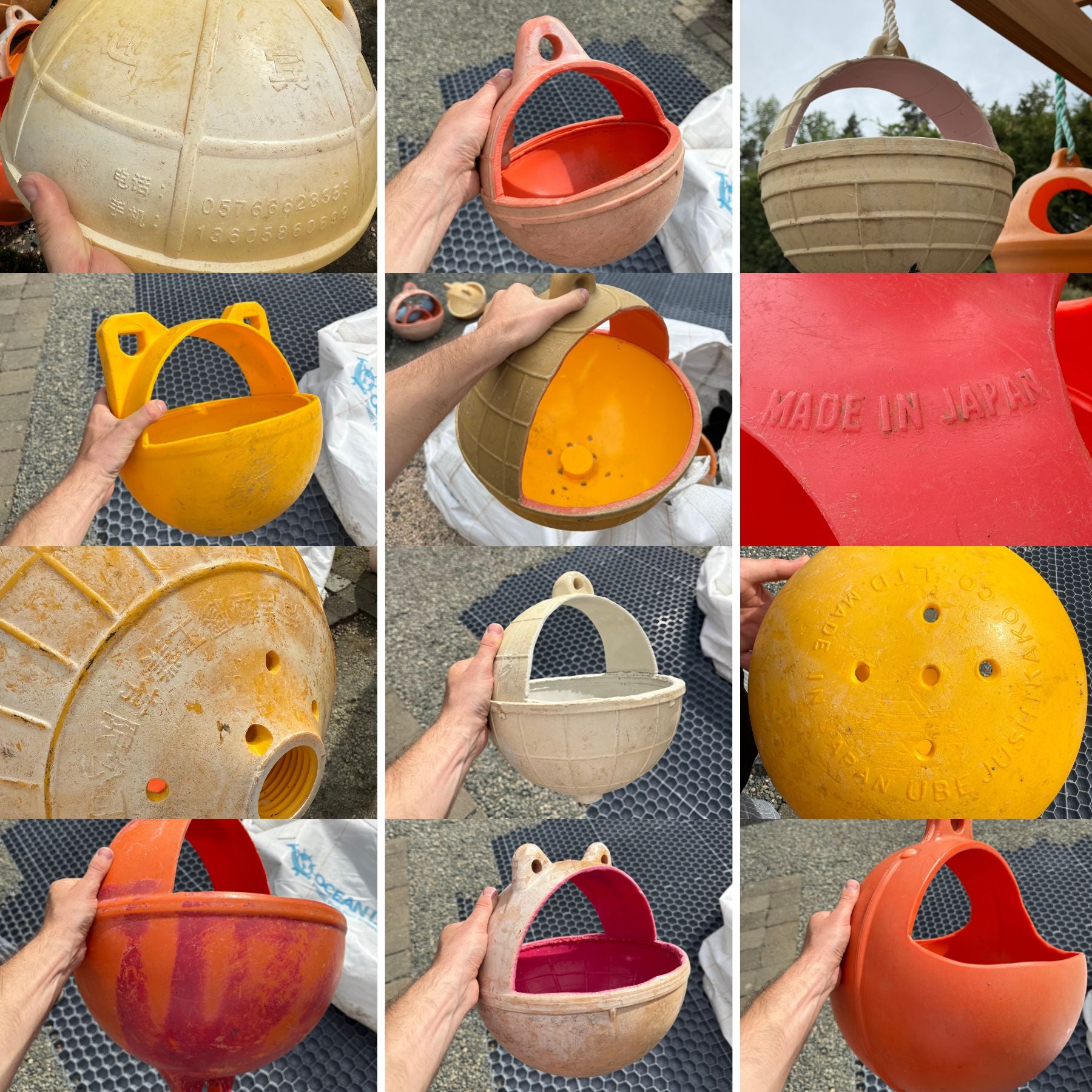 2011 Japanese Tsunami Buoys (Hanging Planters) - Collected from coastal beaches