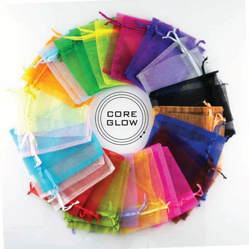 Organza Bag (assorted colors) and LED UV Keychain Light