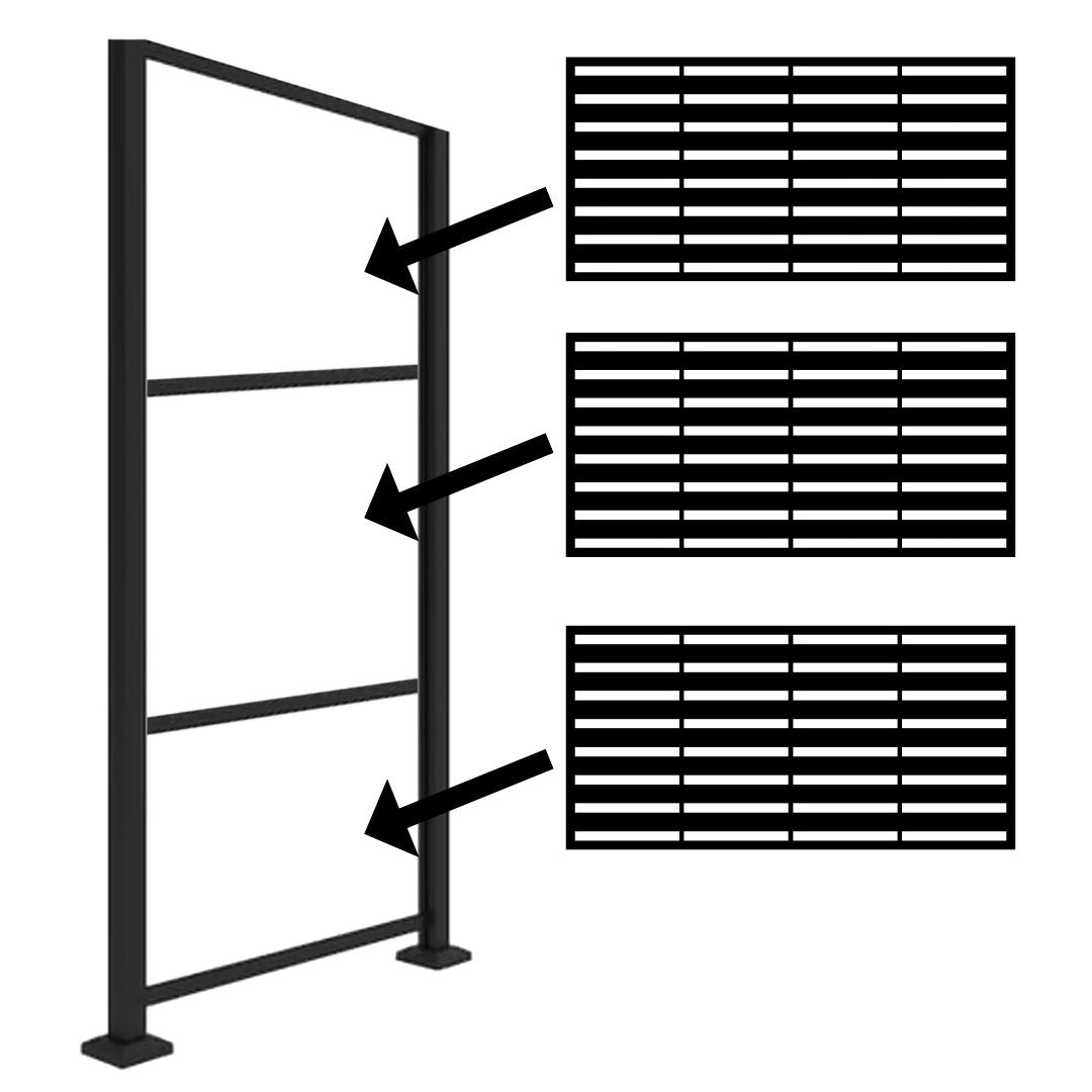(4' x 6') Frame Kit and Posts for THREE (2'x4') privacy screens