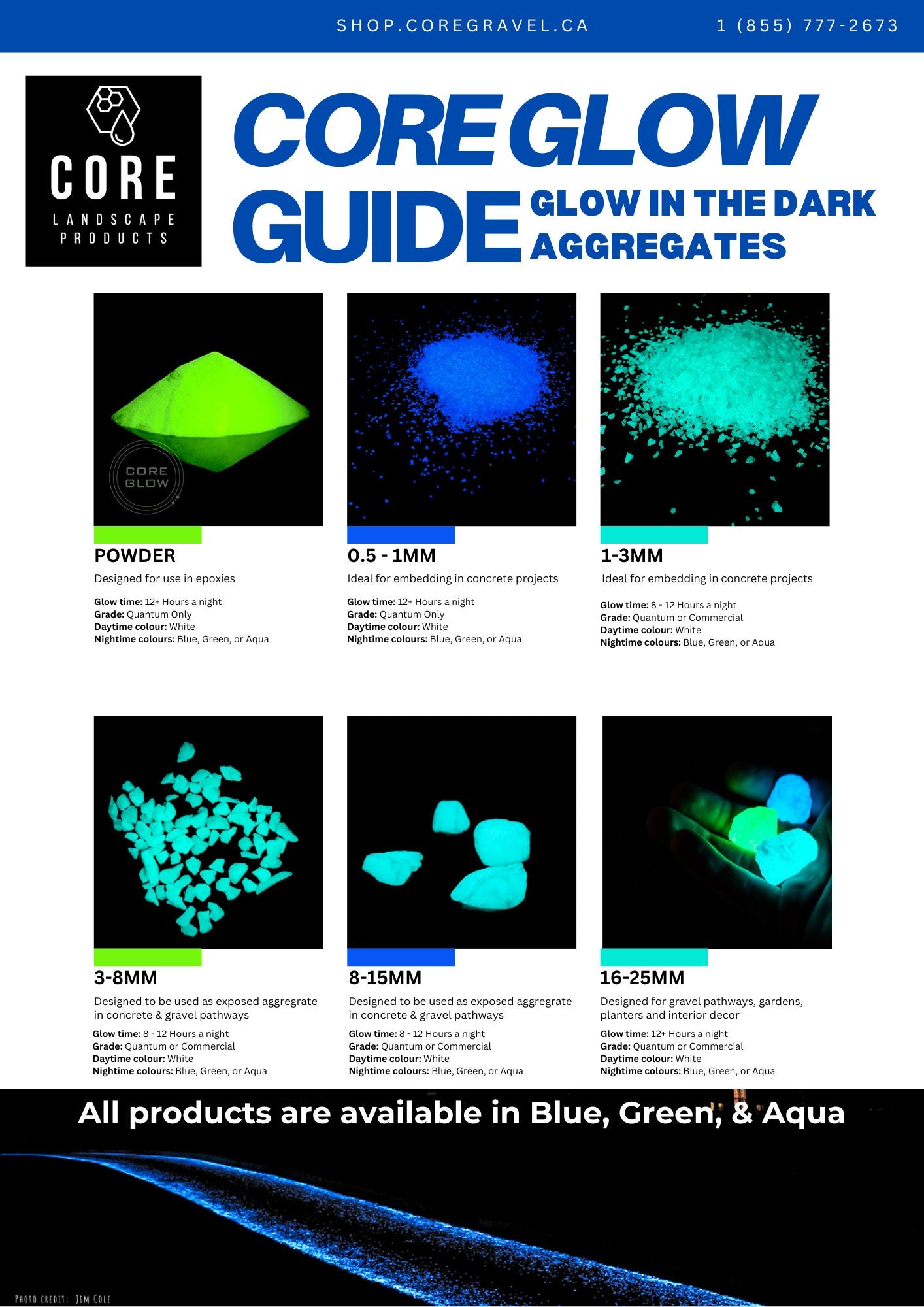 16-25mm Quantum Grade Aggregate - Aqua 1lb (~125 Rocks)