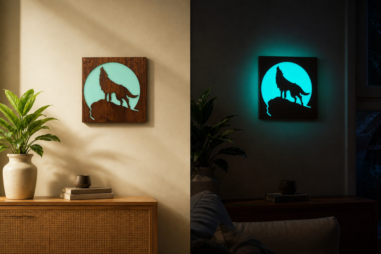 Glowing Wolf - Wall Art