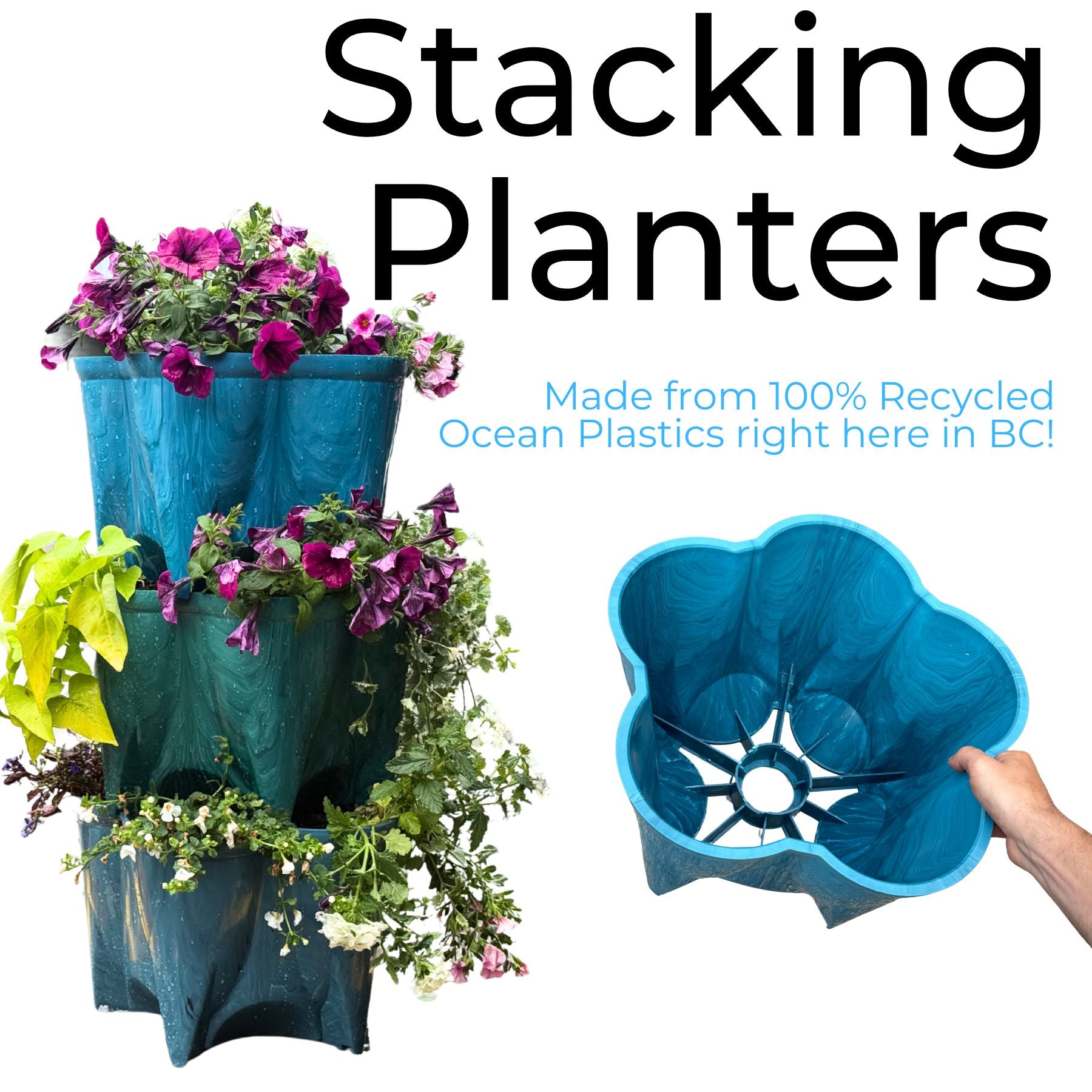 NEW Stacking Planters - 100% Recycled Ocean Plastics